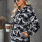 Camouflage Half Zip Fuzzy Hoodie