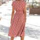 Polka Dot Round Neck Dress with Pockets