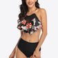 Tropical Print Ruffled Two-Piece Swimsuit