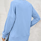 Round Neck Dropped Shoulder Slit Sweatshirt