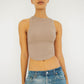 Halter Neck Ribbed Cropped Top