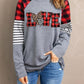 Mixed Print Graphic Raglan Sleeve Top