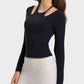 Halter Neck Long Sleeve Sporty Top