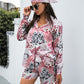 Floral Shirt and Shorts Set with Hair Scarf
