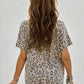 Leopard V-Neck Tee with Pocket
