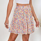 Floral Print Elastic Waist Skirt