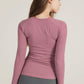 Half-Zip Drawstring Long Sleeve Sports Top
