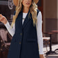 Longline Blazer Vest with Pockets