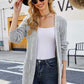 Open Front Dropped Shoulder Pocket Longline Cardigan