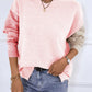 Contrast Side Slit Hooded Sweater