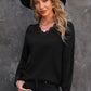 Scalloped Lace Trim V-Neck Top
