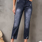 Distressed Hem Detail Cropped Jeans