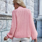 Openwork Chunky Knit Lantern Sleeve Sweater