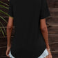 Glitter V-Neck Short Sleeve Tee Shirt