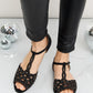 Forever Link Rhinestone Cutout Peep Toe Sandals