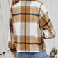 Plaid Collared Neck Jacket with Breast Pockets