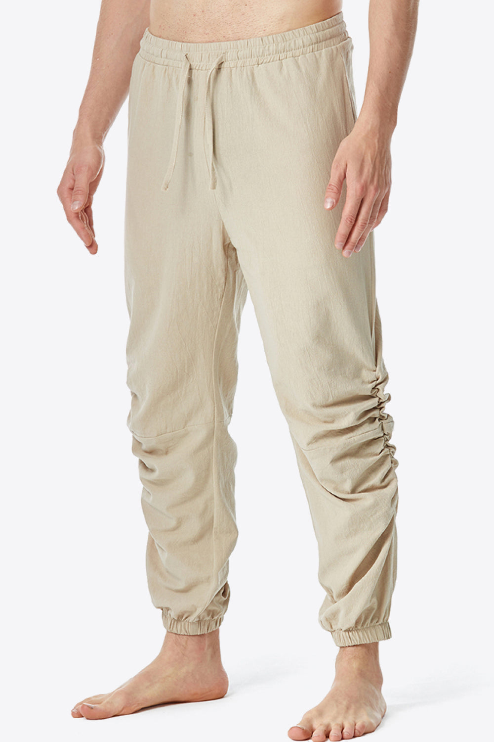 Full Size Ruched Drawstring Waist Pants