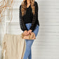 Swiss Dot Balloon Sleeve V-Neck Blouse
