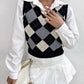 Argyle V-neck Knitted Vest