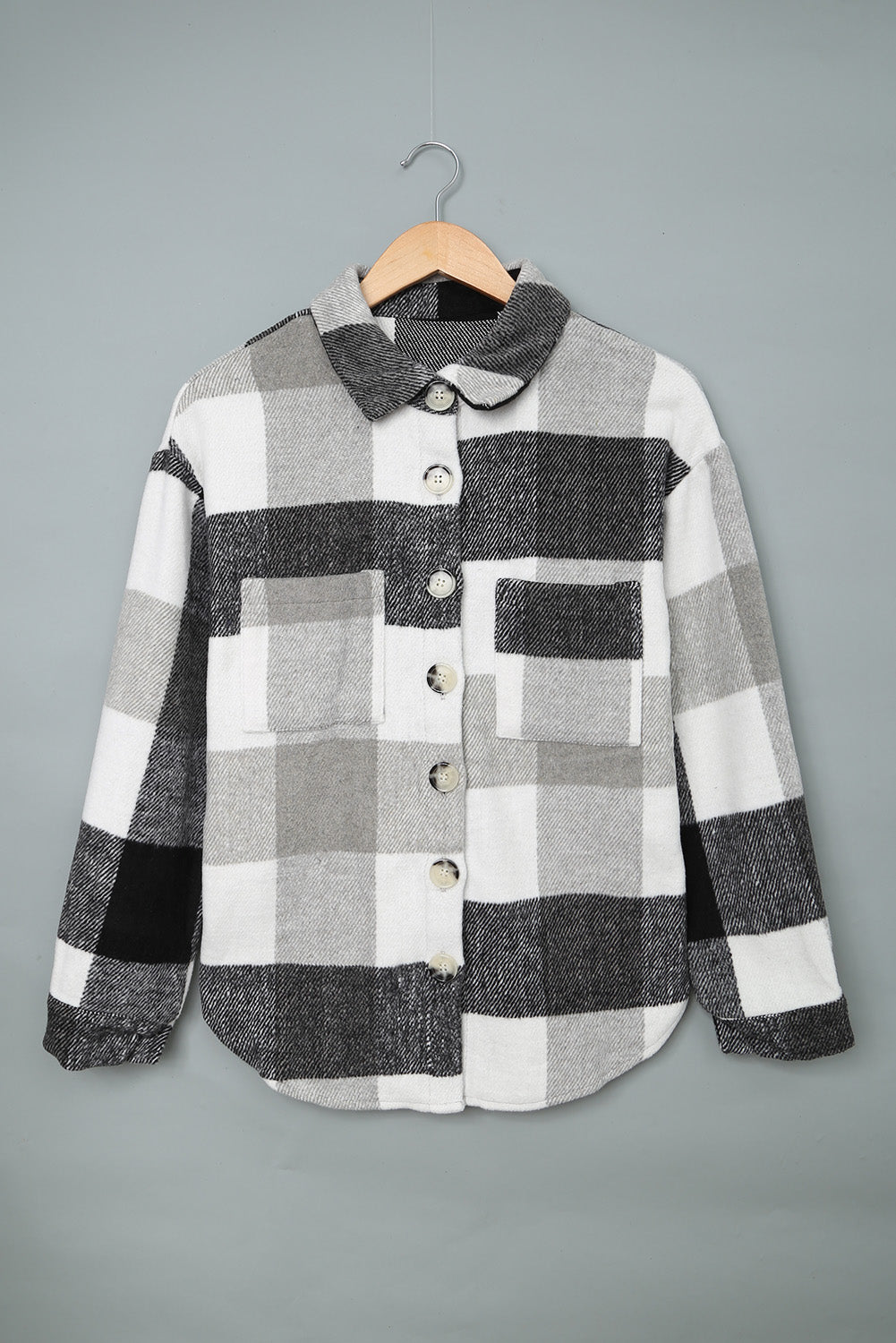 Plaid Brushed Button-Up Shacket