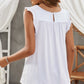 Keyhole Back Ruffle Shoulder Sleeveless Top