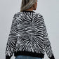 Zebra Print Button Down Cardigan