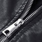 Buckle Detail Zip Up PU Leather Jacket