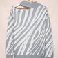Zebra Print Mock Neck Cold Shoulder Sweater