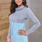 Color Block Raglan Sleeve Drawstring Sweatshirt