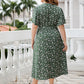 Plus Size Floral Surplice Tie Waist Dress