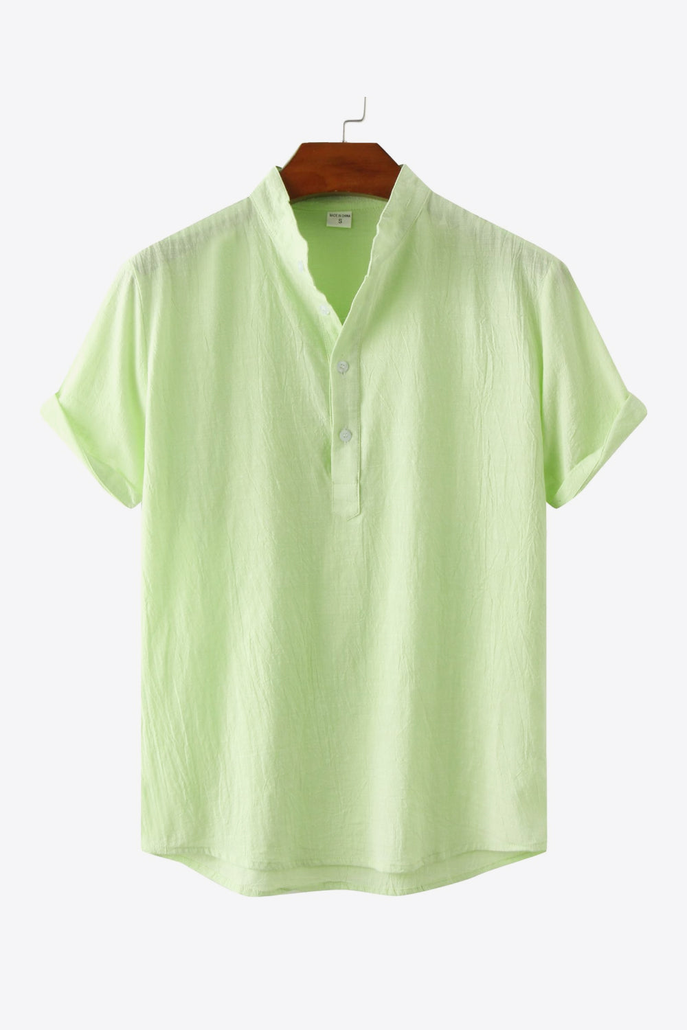 Textured Half-Button Top