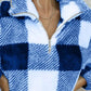Plaid Quarter Zip Plush Sweatshirt
