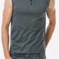 Buttoned Notched Neck Tank