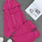 Zip-Up Ribbed Hoodie and Joggers Lounge Set
