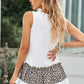 Leopard Color Block Frill Trim Tank Top