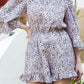 Printed Off-Shoulder Ruffled Romper
