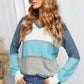 Full Size Color Block Knitted Hoodie