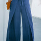 Paperbag Waist Tie Front Wide Leg Pants