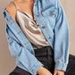 Button Down Dropped Shoulder Denim Jacket