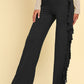 Fringe Trim Wide Leg Pants