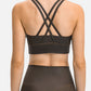 Crisscross Strappy Back Sports Bra