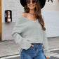 V-Neck Rib-Knit Top