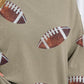 Plus Size Sequin Football Dropped Shoulder Sweatshirt