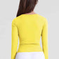Notched Neck Ruched Sports Top