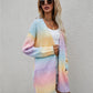 Multicolored Gradient Open Front Longline Cardigan