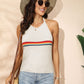 Rainbow Stripe Halter Neck Knit Tank