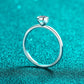 Moissanite Rhodium-Plated Solitaire Ring