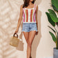 Striped Scalloped Trim Knit Tank