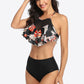 Tropical Print Ruffled Two-Piece Swimsuit