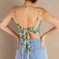 Mixed Print Tie Back Cami Top